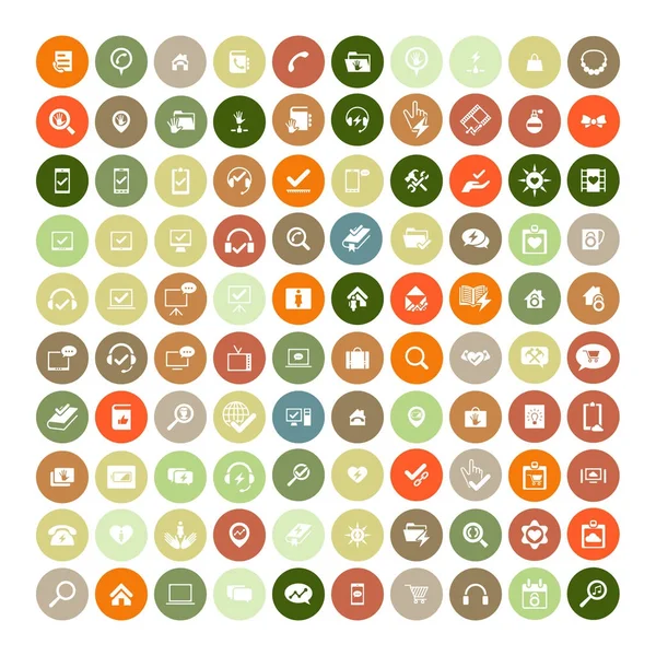 Set of 100 Universal Icons. Business, internet, web design. — Stock Vector