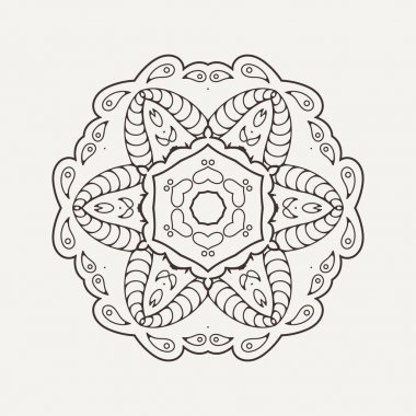 Vektör mandala. Mehndi dantel dövme. Oryantal örgü. 