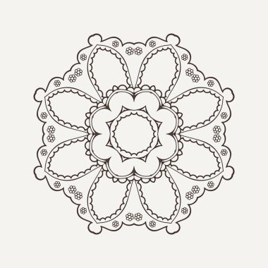 Vektör mandala. Mehndi dantel dövme. Oryantal örgü. 