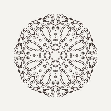 Vektör mandala. Mehndi dantel dövme. Oryantal örgü. 