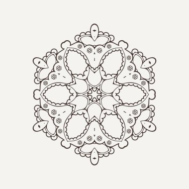 Vektör mandala. Mehndi dantel dövme. Oryantal örgü. 