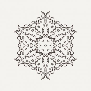 Vektör mandala. Mehndi dantel dövme. Oryantal örgü. 