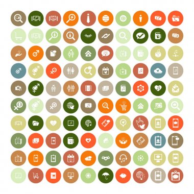 100 evrensel simgeler kümesi. İş, internet, web tasarım.