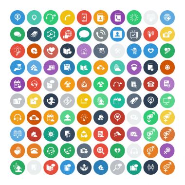 100 evrensel simgeler kümesi. İş, internet, web tasarım.