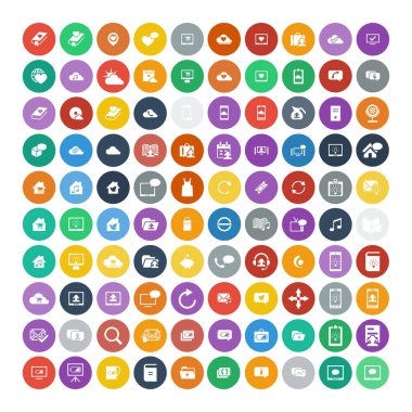 100 evrensel simgeler kümesi. İş, internet, web tasarım.