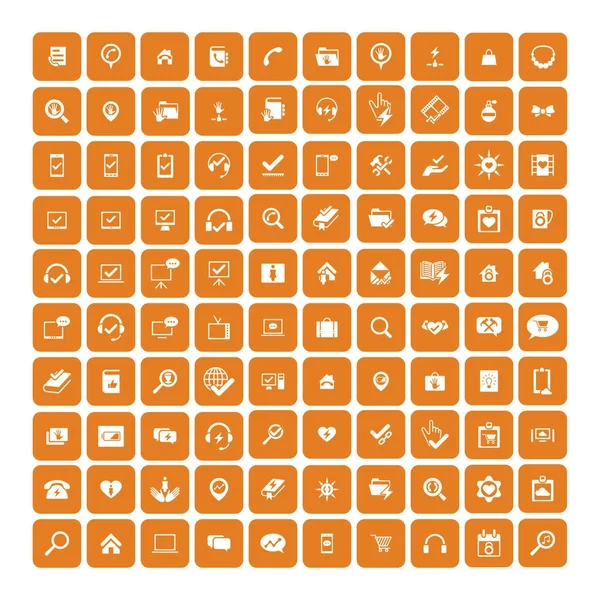 Set of 100 Universal Icons. Business, internet, web design. — Stock Vector