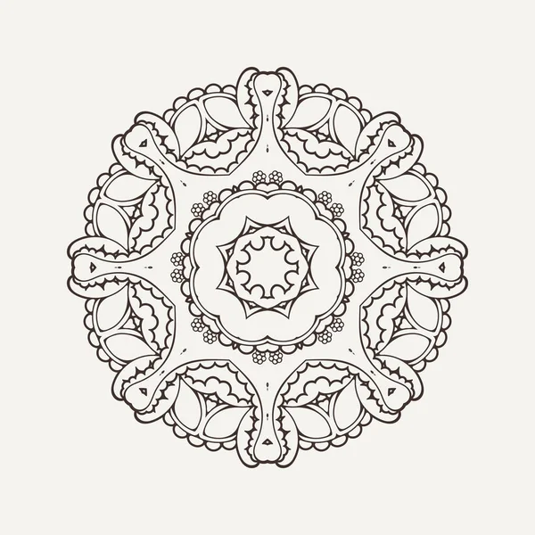 Mandala vettoriale. Tatuaggio in pizzo Mehndi. Tessitura orientale . — Vettoriale Stock