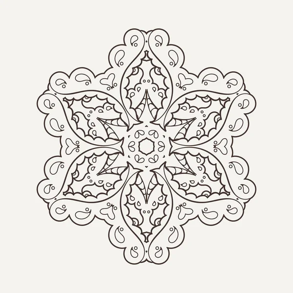 Mandala vectoriel. Tatouage de dentelle Mehndi. Tissage oriental . — Image vectorielle