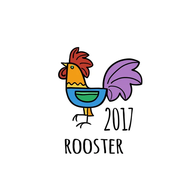 Rooster Logo template. 2017 vector illustration. — Stock Vector