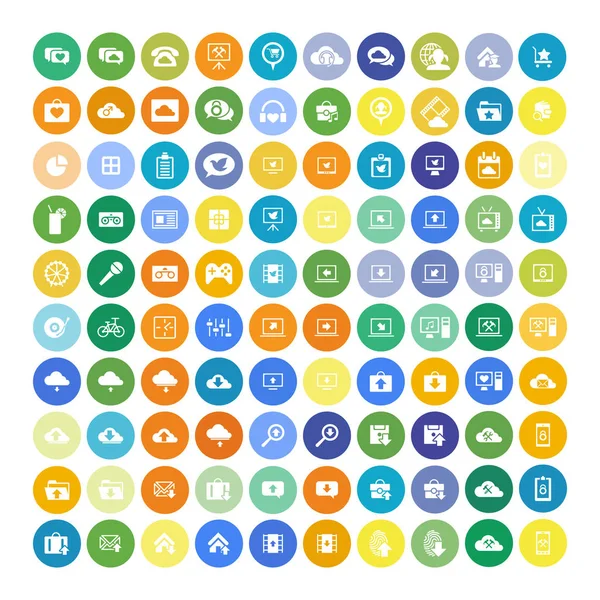 Set van 100 universele iconen. Zaken, internet, webdesign. — Stockvector