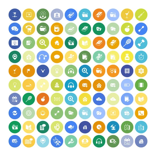 Set van 100 universele iconen. Zaken, internet, webdesign. — Stockvector