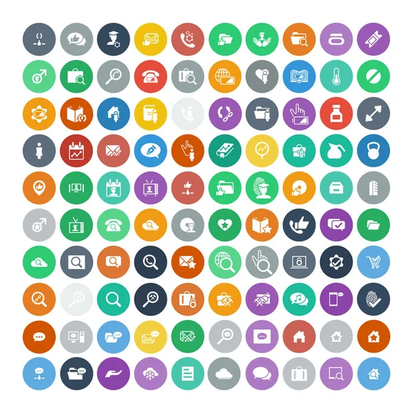 Set van 100 universele iconen. Zaken, internet, webdesign. — Stockvector