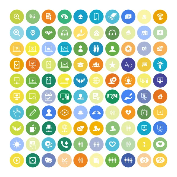 Set de 100 iconos universales. Negocios, internet, diseño web . — Vector de stock