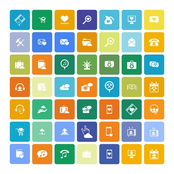 Set van 49 universele iconen. Zaken, internet, webdesign. — Stockvector