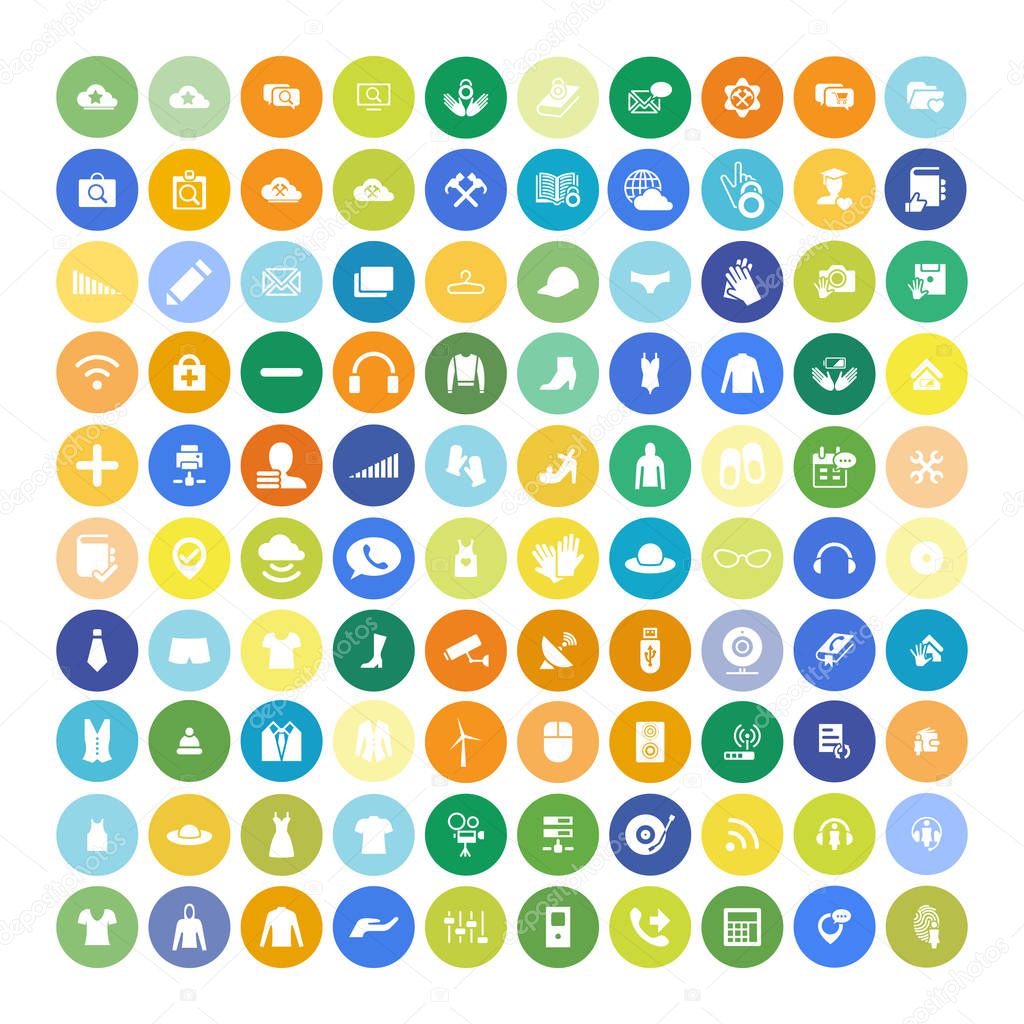 Set of 100 Universal Icons. Business, internet, web design.