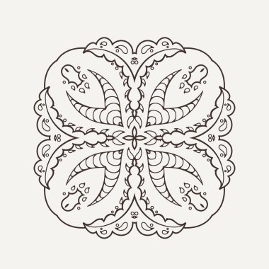 Vektör mandala. Mehndi dantel dövme. Oryantal örgü. 