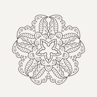 Vektör mandala. Mehndi dantel dövme. Oryantal örgü. 