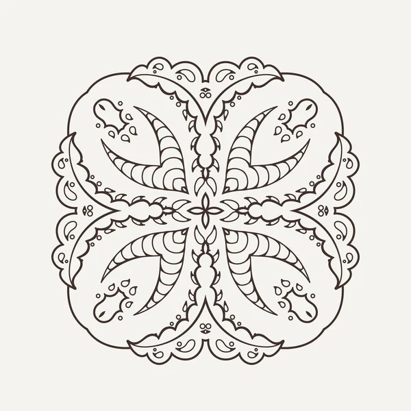 Mandala vectoriel. Tatouage de dentelle Mehndi. Tissage oriental . — Image vectorielle