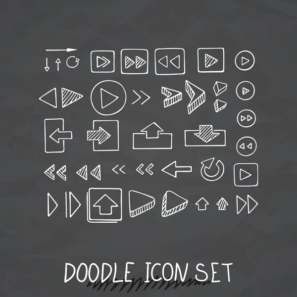 Kézzel rajzolt vektoros ikonok beállítása weboldal fejlesztés doodles elemek. — Stock Vector