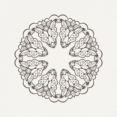 Vektör mandala. Mehndi dantel dövme. Oryantal örgü. 