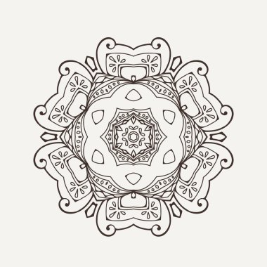 Vektör mandala. Mehndi dantel dövme. Oryantal örgü. 