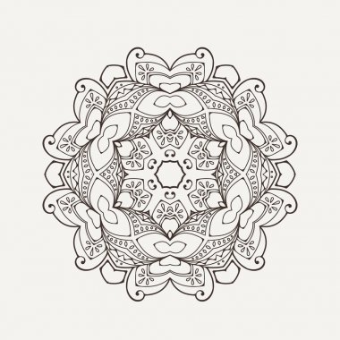 Vektör mandala. Mehndi dantel dövme. Oryantal örgü. 