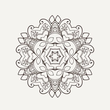 Vektör mandala. Mehndi dantel dövme. Oryantal örgü. 