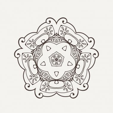 Vektör mandala. Mehndi dantel dövme. Oryantal örgü. 