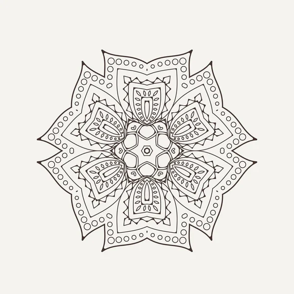 Mandala vettoriale. Tatuaggio in pizzo Mehndi. Tessitura orientale . — Vettoriale Stock