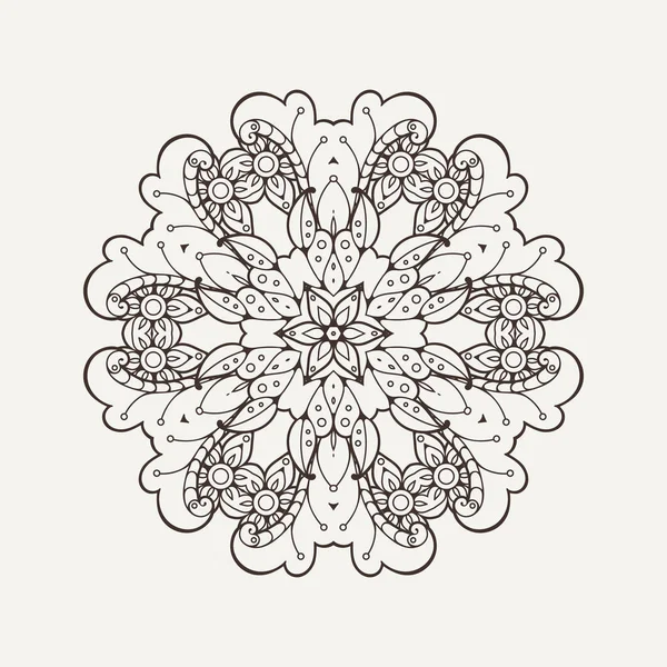 Mandala vettoriale. Tatuaggio in pizzo Mehndi. Tessitura orientale . — Vettoriale Stock