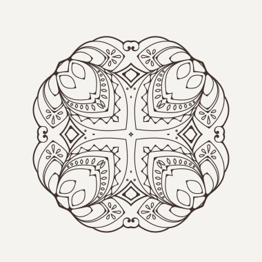 Vektör mandala. Mehndi dantel dövme. Oryantal örgü. 