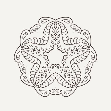 Vektör mandala. Mehndi dantel dövme. Oryantal örgü. 