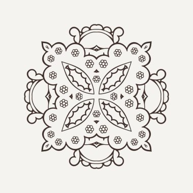 Vektör mandala. Mehndi dantel dövme. Oryantal örgü. 