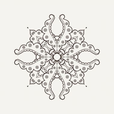 Vektör mandala. Mehndi dantel dövme. Oryantal örgü. 