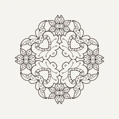 Vektör mandala. Mehndi dantel dövme. Oryantal örgü. 