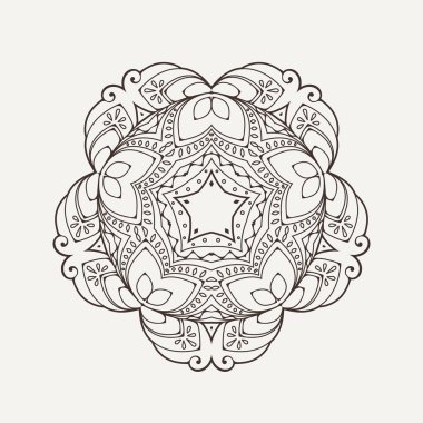 Vektör mandala. Mehndi dantel dövme. Oryantal örgü. 