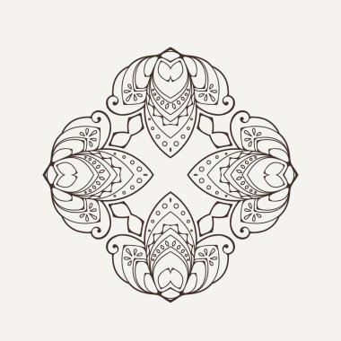 Vektör mandala. Mehndi dantel dövme. Oryantal örgü. 