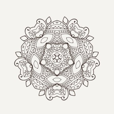 Vektör mandala. Mehndi dantel dövme. Oryantal örgü. 