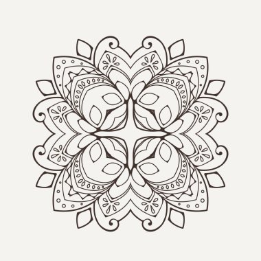 Vektör mandala. Mehndi dantel dövme. Oryantal örgü. 