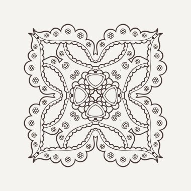 Vektör mandala. Mehndi dantel dövme. Oryantal örgü. 