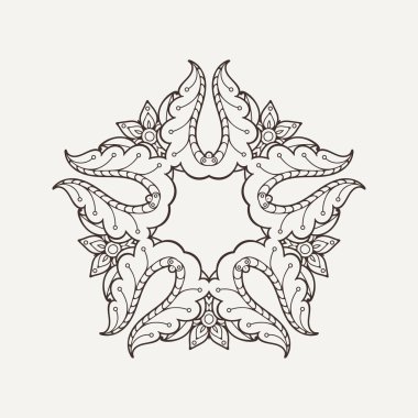 Vektör mandala. Mehndi dantel dövme. Oryantal örgü. 