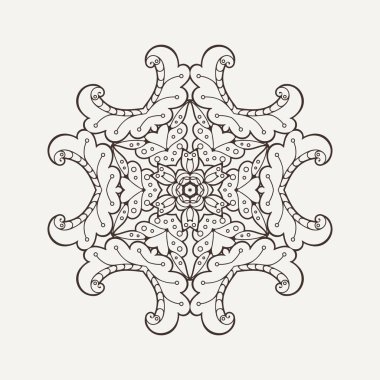 Vektör mandala. Mehndi dantel dövme. Oryantal örgü. 