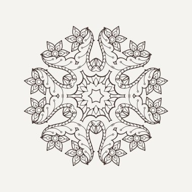 Vektör mandala. Mehndi dantel dövme. Oryantal örgü. 