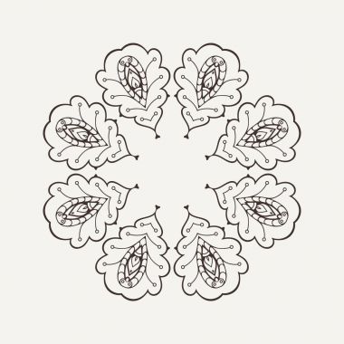 Vektör mandala. Mehndi dantel dövme. Oryantal örgü. 