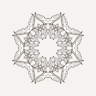 Vektör mandala. Mehndi dantel dövme. Oryantal örgü. 