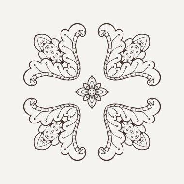 Vektör mandala. Mehndi dantel dövme. Oryantal örgü. 