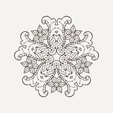 Vektör mandala. Mehndi dantel dövme. Oryantal örgü. 