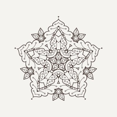 Vektör mandala. Mehndi dantel dövme. Oryantal örgü. 
