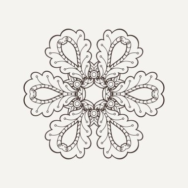 Vektör mandala. Mehndi dantel dövme. Oryantal örgü. 