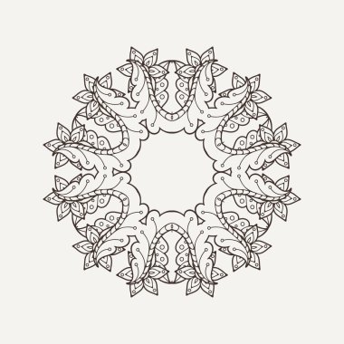 Vektör mandala. Mehndi dantel dövme. Oryantal örgü. 